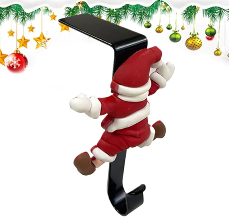 Marke: Generisch Weihnachtsstrumpfhalter – rutschfeste Eisen, rostfreie Strumpfaufhänger, starke Tragfähigkeit, Urlaubskamingirlande, Halter, Metallgriffe, Set für Weihnachtsstrümpfe — Weihnachtsdeko