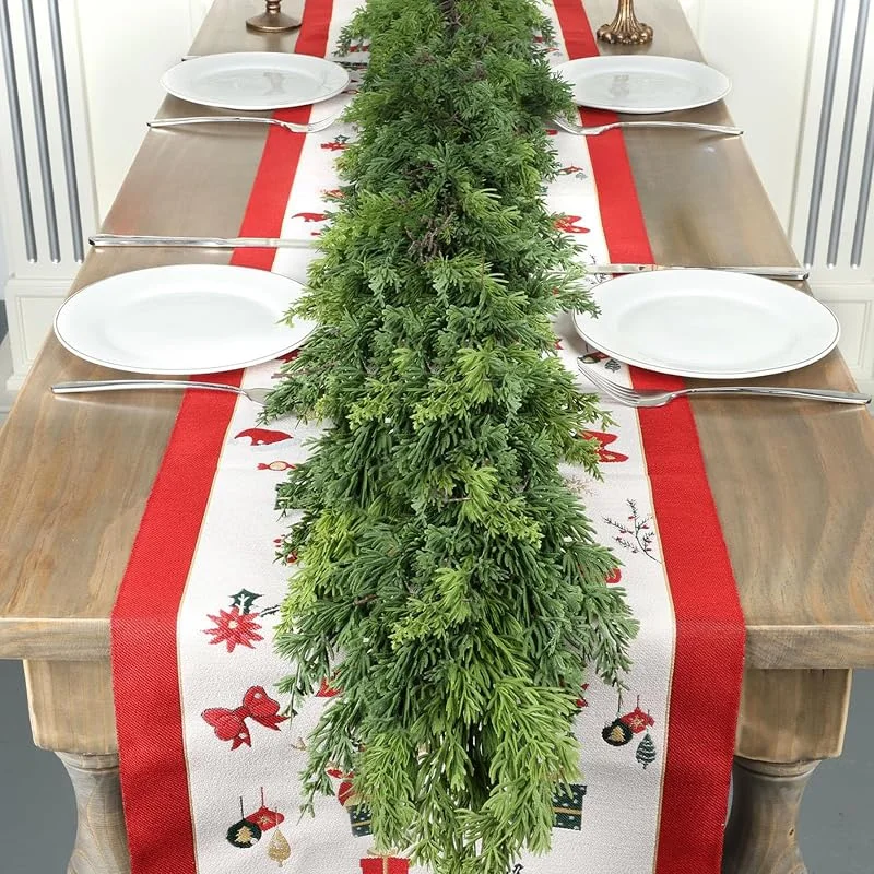 Marke: Xinoiiatir Weihnachtsgirlande Künstlich Grün, Winter-Zedernkiefer-Girlande — Weihnachtsdeko