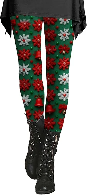 Marke: Generisch Generisch Damen Thermo Leggings Für Weihnachtsleggins Stretch Baumwolle Strumpfhose 3D Drucken Winterleggins High Waist Sportleggins Festliche Thermohose Muster Strumpfhosen Gefütterte Thermoleggins — Weihnachtsmode