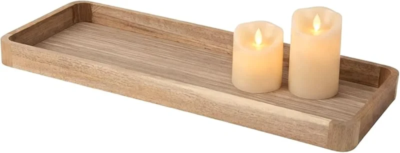 Besuche den Spetebo-Store Holz Kerzentablett rechteckig abgerundet mit Rand - 50 x 20 cm — Advent und Tisch