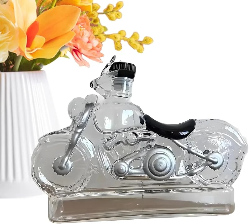 Marke: Generisch Motorrad Whisky Flasche Aus Glas Motorrad-Design Mehrweg-Glas — Wein und Festtafel