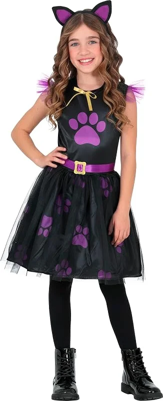 Marke: FIESTAS GUIRCA FIESTAS GUIRCA, Kinderkostüm Fledermaus-Katze - Kleid und Haarreif - Halloween-, Oktoberfest- und Kostümparty-Kostüme für Mädchen - Schwarz und Lila — Weihnachtsmode
