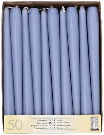 Besuche den PAPSTAR-Store 50 Leuchterkerzen Ø 2, 2 cm · 25 cm soda blau — Kerzenlicht Abendessen