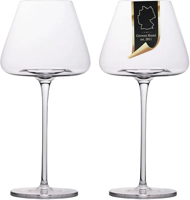 Besuche den INTIRILIFE-Store INTIRILIFE 2x Wein Glas mit modernem Design - 600 ml Füllmenge - Weißwein Rotwein Glas Kelch Spülmaschinenfest Kristallglas stoßfest — Wein und Festtafel