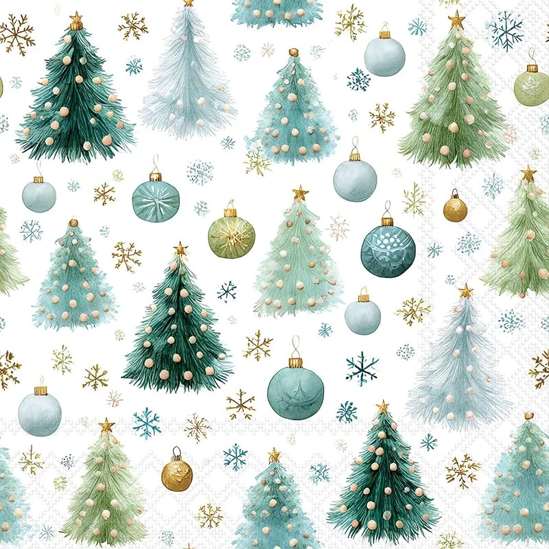 Besuche den Ambiente-Store Servietten Papier 33x33cm 3-lag. Tannenbaum & Weihnachtskugeln 20 Stk. — Advent und Tisch