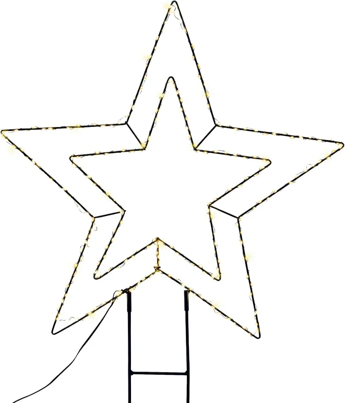 Besuche den Spetebo-Store Spetebo LED Gartenstecker Stern Silhouette mit Timer und Dimmer - 65 x 50 cm - Metall Schattenbild beleuchtet mit LED - Advent Weihnachts Garten Deko Aufsteller — Weihnachtsbeleuchtung