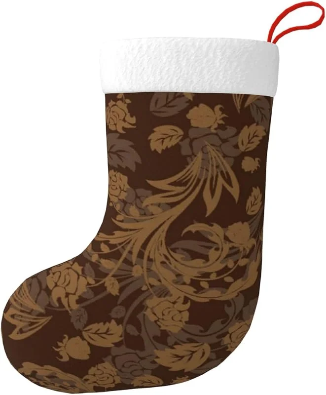 Marke: HerfsT Große Weihnachtsstrümpfe-Set mit kunstvollen Blumendruck, weiche Weihnachtsstrümpfe mit Plüschmanschette, Kamin, hängende Strümpfe für Familie, Weihnachtsdekoration, Feiertage, Party-Dekoration